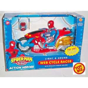   Spider man & Friends Lights and Sounds Web Cycle Racer: Toys & Games