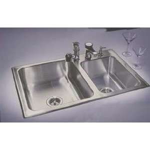 Just Offset Bowl Stylist Topmount Stainless Steel Sink, ODL 2237 B GR 