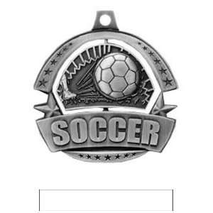   Soccer Medals M 720S SILVER MEDAL/WHITE RIBBON 2.25: Sports & Outdoors
