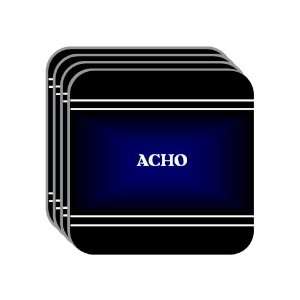 Personal Name Gift   ACHO Set of 4 Mini Mousepad Coasters (black 