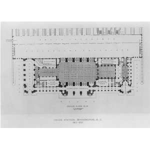   Union Station,Washington,DC,Ground floor plan,drawing
