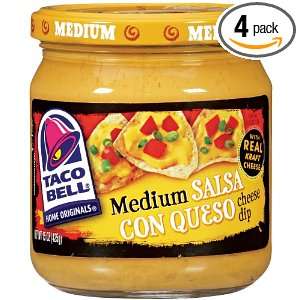 Taco Bell Salsa con Queso, Cheese Dip, Medium, 15 oz. (Pack of 4)