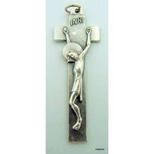 Thin Petite Sorrowful Jesus Hangs His Head on the Cross Pendant Medal 