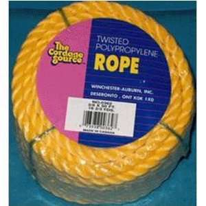  Cordage Source 0362 Tw Yellow Poly Rope WA 3/8 x 50 