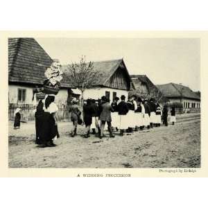  1926 Print Wedding Procession Marriage Transylvania 