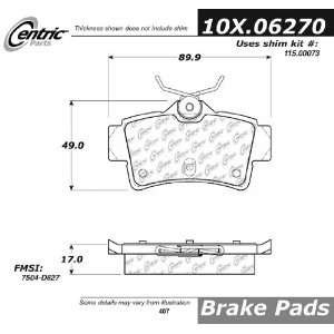  Centric Parts, 102.06270, CTek Brake Pads Automotive