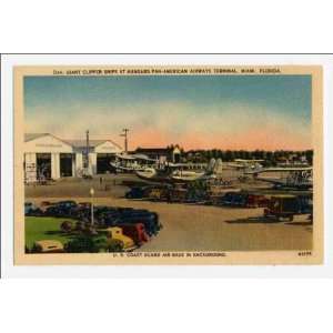 Reprint Giant clipper ships at hangars, Pan American Airways terminal 