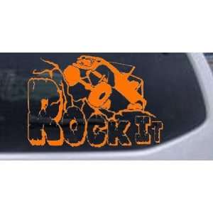 Orange 10in X 14.5in    Rock It Rock Crawler Off Road Car Window Wall 