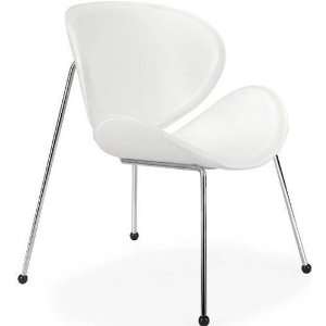: Zuo 100102 Match Chair in Chrome with White Seat   Set of 2 100102 