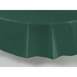 84 Round Forest Green Plastic Tablecloth 12 Pieces: Home 
