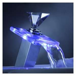  Color Changing LED Waterfall Bathroom Sink Faucets