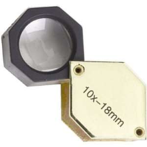  10x Hexagonal Body Gold Eye Loupe Coin Stamp Inspection 