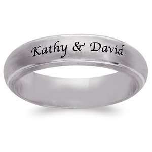    Sterling Silver Top Engraved Name/Message Satin Band: Jewelry