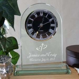   Couples Glass Clock   Anniversary Gift Wedding Gift: Home & Kitchen