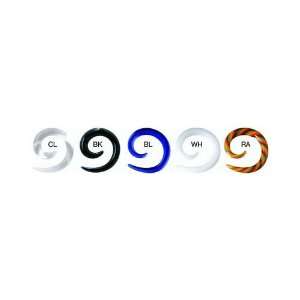   Pyrex Glass Blue Spiral Taper  14g (1.6mm)   Sold as a Pair: Jewelry