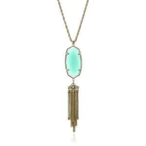 Kendra Scott Candy Jewels 14K Gold Plated Green OnyxRayne Necklace 