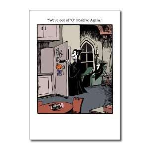  Funny Halloween Card O Positive Dracula Humor Greeting Don 
