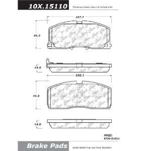  Centric Parts, 102.15110, CTek Brake Pads Automotive
