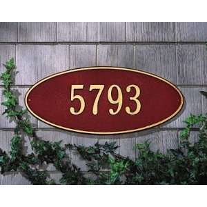   Oval Estate Wall Address Plaque Two Line Version: Patio, Lawn & Garden