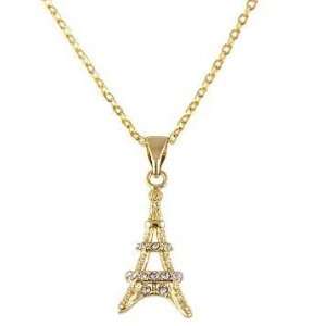  Crystal Accented Eiffel Tower Necklace: Jewelry