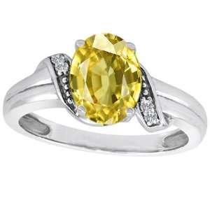   Gold Genuine Oval Lemon Quartz and Diamond Ring(Metal=Yellow Gol