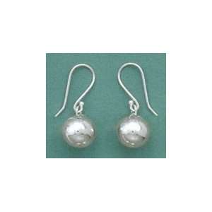   : Sterling Silver French Wire Earrings, 10mm Bead/Ball Drop: Jewelry