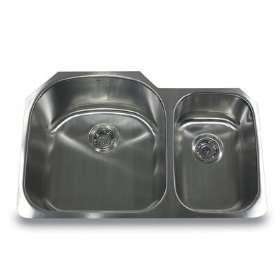  31.5 Offset Double Bowl Undermount Kitchen Sink in 