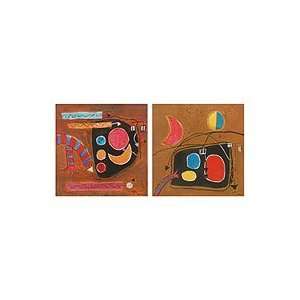   NOVICA Modern Painting   Long Live Music (diptych)