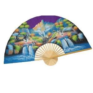  Hand Painted Fan J F 35 21 35 Home & Kitchen