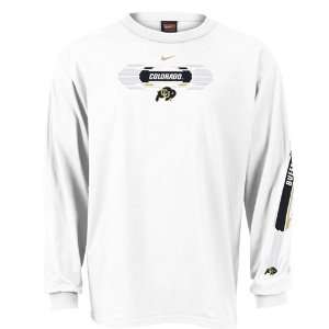 Nike Colorado Buffaloes White Youth Split Second Long Sleeve T shirt