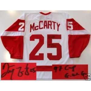   McCARTY SIGNED Detroit Red Wings 1997 CUP Jersey: Sports & Outdoors