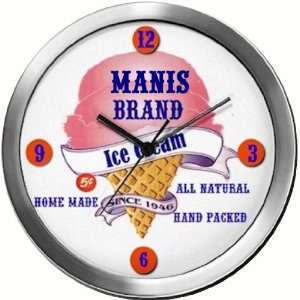  MANIS 14 Inch Ice Cream Metal Clock Quartz Movement 