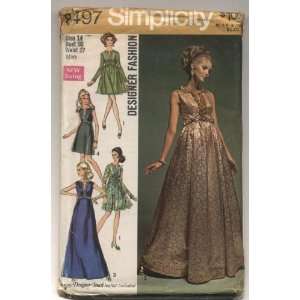  Vintage 1969 Simplicity Prom, Formal Dress Sewing Pattern 