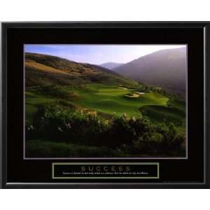  Success Golf Framed Motivational Poster Patio, Lawn 