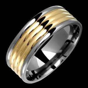  Dara   size 6.50 Titanium Ring with 14K Gold Center Alain 
