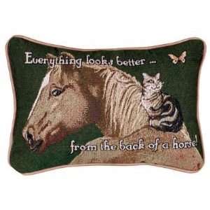  Everything Looks Better Horse Cat Decorative Tapestry 
