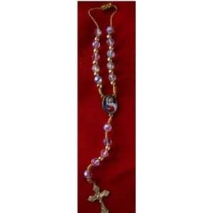    Crystal Immaculate Heart Auto Decade Rosary