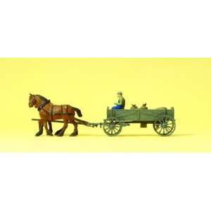  Preiser 30411 Horse Drawn Box Wagon: Toys & Games
