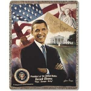  President Barack Obama Woven Tapestry Throw: Everything 