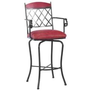  Tempo 30 Inch Madrid Swivel Bar Stool with Arms Faux Suede 