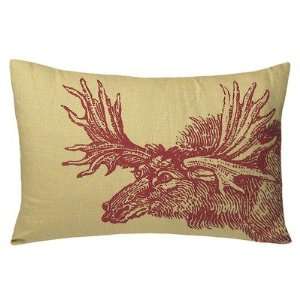Kevin OBrien Studio MOO1420 RD/WHE Moose Decorative Pillow in Red 