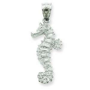  14k White Gold Seahorse Pendant Shop4Silver Jewelry
