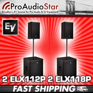   and ELX118P Pair PA System ELX 112P 118P 112 118 800549589505  