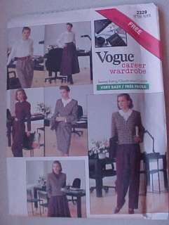Vogue Career Wardrobe Jacket Blouse Skirt Pants 12 16  