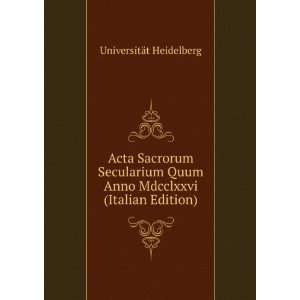  Acta Sacrorum Secularium Quum Anno Mdcclxxvi (Italian 