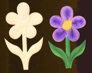 Flower Shape 4 Unfinished Craft Wood Cutout #458 4  