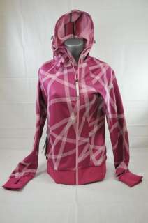 THE NORTH FACE WOMENS CRYPTIC THATCH FLEECE LINED HOODIE CAPTIVA PINK 