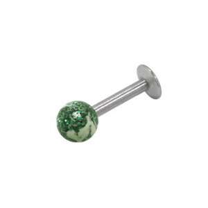   Green Glitter Ball Bead Labret Monroe   34300 ball: Home & Kitchen