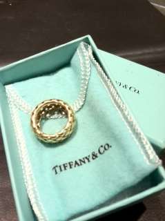 100% Auth. Tiffany & Co. Basket Weave Wide 18k Yellow Gold Ring  