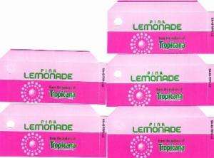 Tropicana Pink Lemonade Small 5 Soda Vend Flavor Labels  